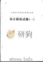 审计模拟试题  1（ PDF版）
