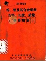 钨、钼及其合金细丝直径、长度、质量换算用表 1986 PDF电子版封面 15169·3/365 电子工业部标准化研究所组织编写