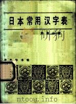 日本常用汉字表 当语音序排列 1981 PDF电子版封面 9017·1114 郑保山编