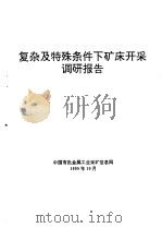 复杂及特殊条件下矿床开采调研报告 1995 PDF电子版封面 中国有色金属工业采矿信息网