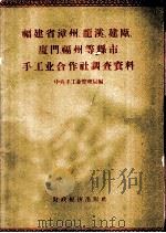 福建省漳州、龙溪、建瓯、厦门、福州等县市手工业合作社调查资料 1957 PDF电子版封面 中央手工业管理局辑