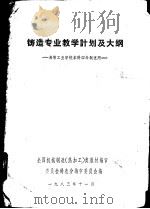 铸造专业教学计划及大纲（1983 PDF版）