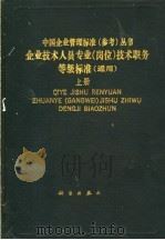 企业技术人员专业 岗位 技术职务等级标准 通用 上 1992 PDF电子版封面 7030031784 武汉钢铁公司编制