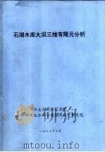 石湖水库大坝三维有限元分析 PDF电子版封面 华北水利水电学院,水利部河北水利水电勘测设计研究院