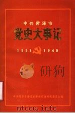 中共菏泽市党史大事记 1921年7月至1949年9月 1989 PDF电子版封面 中共菏泽市委党史资料征集研究委员会编