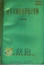 泰安市国民经济统计资料 1989年 1990 PDF电子版封面 山东省泰安市统计局