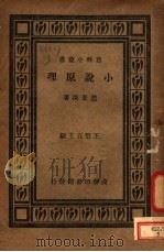 小说原理 1933 PDF电子版封面 赵景深著;王云五主编