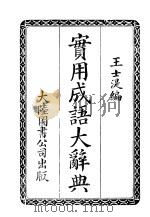 实用成语大辞典 1924 PDF电子版封面 王士淖著