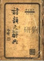 诗韵大辞典 1937 PDF电子版封面 王恺予编