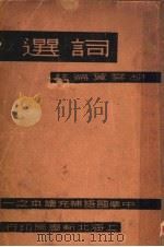 词选 1934 PDF电子版封面 胡云翼编