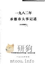 1982年承德市大事记述（1983 PDF版）