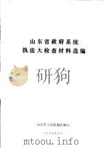 山东省政府系统执法大检查材料选编 PDF电子版封面 山东省人民政府法制局