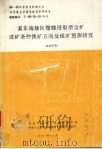 滇东南地区微细浸染型金矿成矿条件找矿方向及成矿预测研究  （四级课题）（ PDF版）