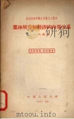 集体所有制经济的内部关系 政治经济学讲义社会主义部分 1958 PDF电子版封面 一夫编写