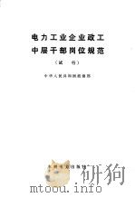 电力工业企业政工中层干部岗位规范(试行) 1992 PDF电子版封面 15120·6781 中华人民共和国能源部