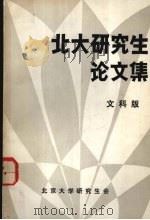 北大研究生论文集  文科版（ PDF版）