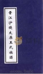 晋江沙堤太原王氏族谱 PDF电子版封面