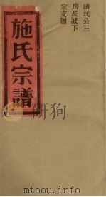 施氏宗谱  济民公三房长派下宗支图     PDF电子版封面     