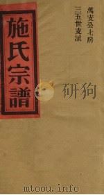 施氏宗谱 万安公七房三五世支派 PDF电子版封面