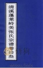 清溪蓬莱岭美张氏宗谱 卷13 PDF电子版封面