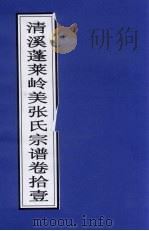 清溪蓬莱岭美张氏宗谱 卷11 PDF电子版封面