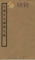 大唐正元续开元录 卷上 PDF电子版封面