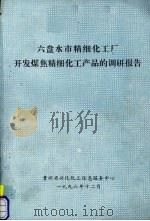 六盘水市精细化工厂开发煤焦精细化工产品的调研报告 1996 PDF电子版封面 贵州省兴化化工信息服务中心编