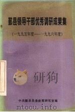鄞县领导干部优秀调研成果集  1995-1996年度（1997 PDF版）