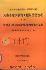 河南省建筑装饰工程单位估价表 第2册 天棚、门窗、油漆涂料、裱糊和其它工程 1994 PDF电子版封面 河南省城乡建设环境保护厅编