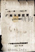 1912-1930年广西大事记要 1961 PDF电子版封面 广西僮族自治区档案馆翻印