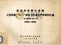 湖北省供销系统主要农副产品生产成本与劳动生产率资料汇编  1975-1981年（1983 PDF版）