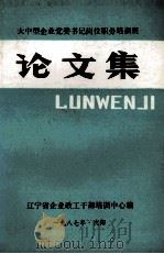 大中型企业党委书记岗位职务培训班论文集 1987 PDF电子版封面 辽宁省企业政工干部培训中心编