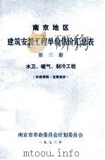 南京地区建筑安装工程单位估价汇总表 第3册 水卫、暖气、制冷工程 1973 PDF电子版封面