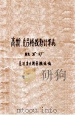 高斯、克吕格投影计算表  纬度30°-57°克拉索夫斯基椭球体   1962  PDF电子版封面  151651935  苏联测绘总局编；刘韬译 