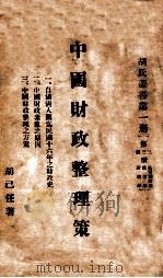 中国财政整理策 1927 PDF电子版封面 胡己任著