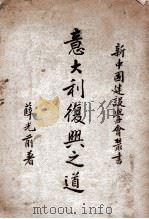 新中国建设学会丛书 意大利复兴之道 1937 PDF电子版封面 薛光前著