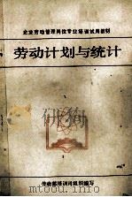 劳动计划与统计 1989 PDF电子版封面 7206003788 薛伯森著