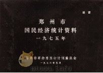 郑州市国民经济统计资料 1975年 1976 PDF电子版封面 郑州市革命委员会计划委员会编