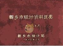 新乡市统计资料提要 1999年度 1990 PDF电子版封面 新乡市统计局综合科编辑