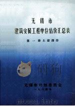 无锡市建筑安装工程单位估价汇总表 第1册土建部份 1984 PDF电子版封面 无锡市计划委员会
