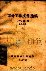审计工作文件选编 1987 第1期 总23 1987 PDF电子版封面 湖南省审计局编