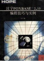 汉字FOXBASE+ 2.10编程技巧与实例1 1991 PDF电子版封面 刘彬,高峰编译