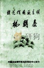 模范信用社主任杨朝泰 1991 PDF电子版封面 中国农业银行驻马店地区中心支行编;张天佑主编;魏兆洪副主编