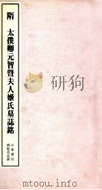 隋太仆卿元智暨夫人姬氏墓志铭 1985 PDF电子版封面 9622315321 本书编