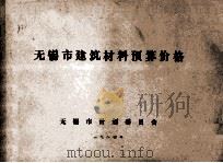 无锡市建筑材料预算价格 1984 PDF电子版封面 无锡市计划委员会