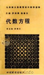 代数方程 1992 PDF电子版封面 7540817518 邢志敏著