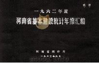 河南省基本建设投资统计年报汇编 1962年度 1963 PDF电子版封面 河南省统计局编
