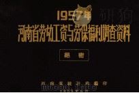 河南省1957年劳动工资与劳保福利调查资料 1958 PDF电子版封面 河南省统计局编