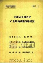 河南省乡镇企业产业结构调整战略研究 1999 PDF电子版封面 韩留富课题负责