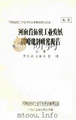 河南省纺织工业发展战略规划研究报告   1985  PDF电子版封面    陈正诗，王莘夫，彭靖执笔；河南省纺织工业厅发展战略研究组编 
